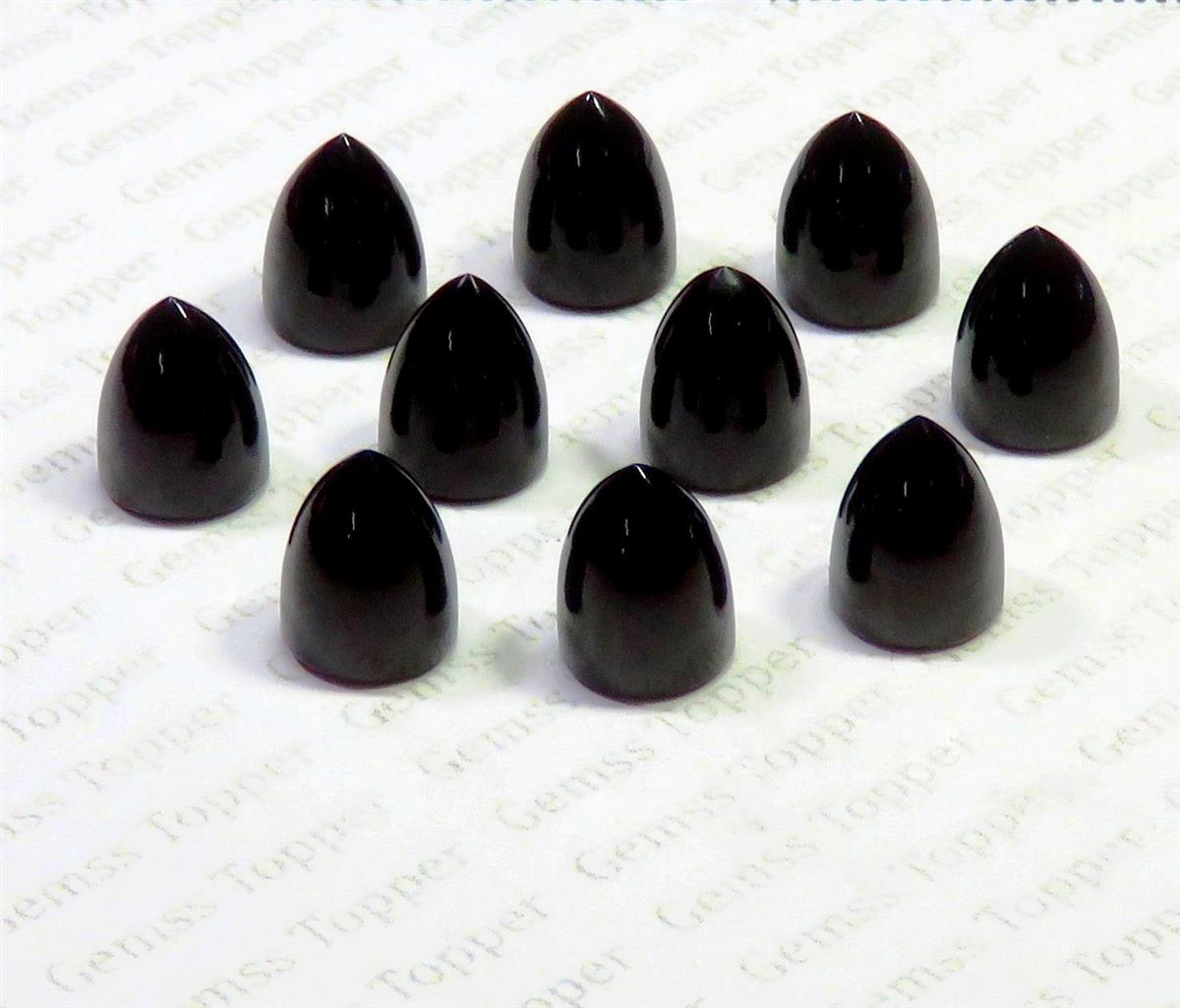Black Onyx 8x10 mm Bullet Cabochon